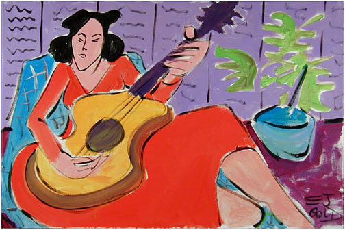 Marguerite with Guitar