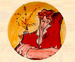 Woman in Red Platter
