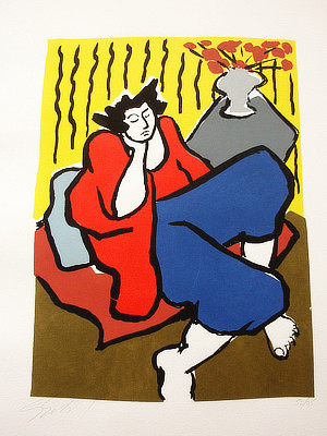 Odalisque Contemplating Schopenhauer, 1987 by E.J. Gold